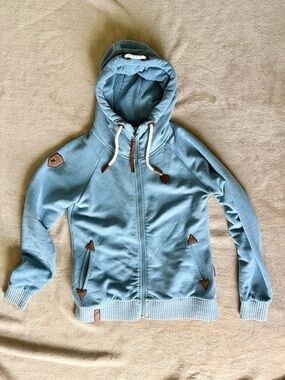 Naketano Light Blue Hooded Zip-Up Sweatshirt